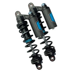 FARROWS SS-2 SUSPENSION, 14in. Adjustable Rear Shock Absorbers - Black. Fits Dyna 91-2017, Sportster 92up, Touring 99up