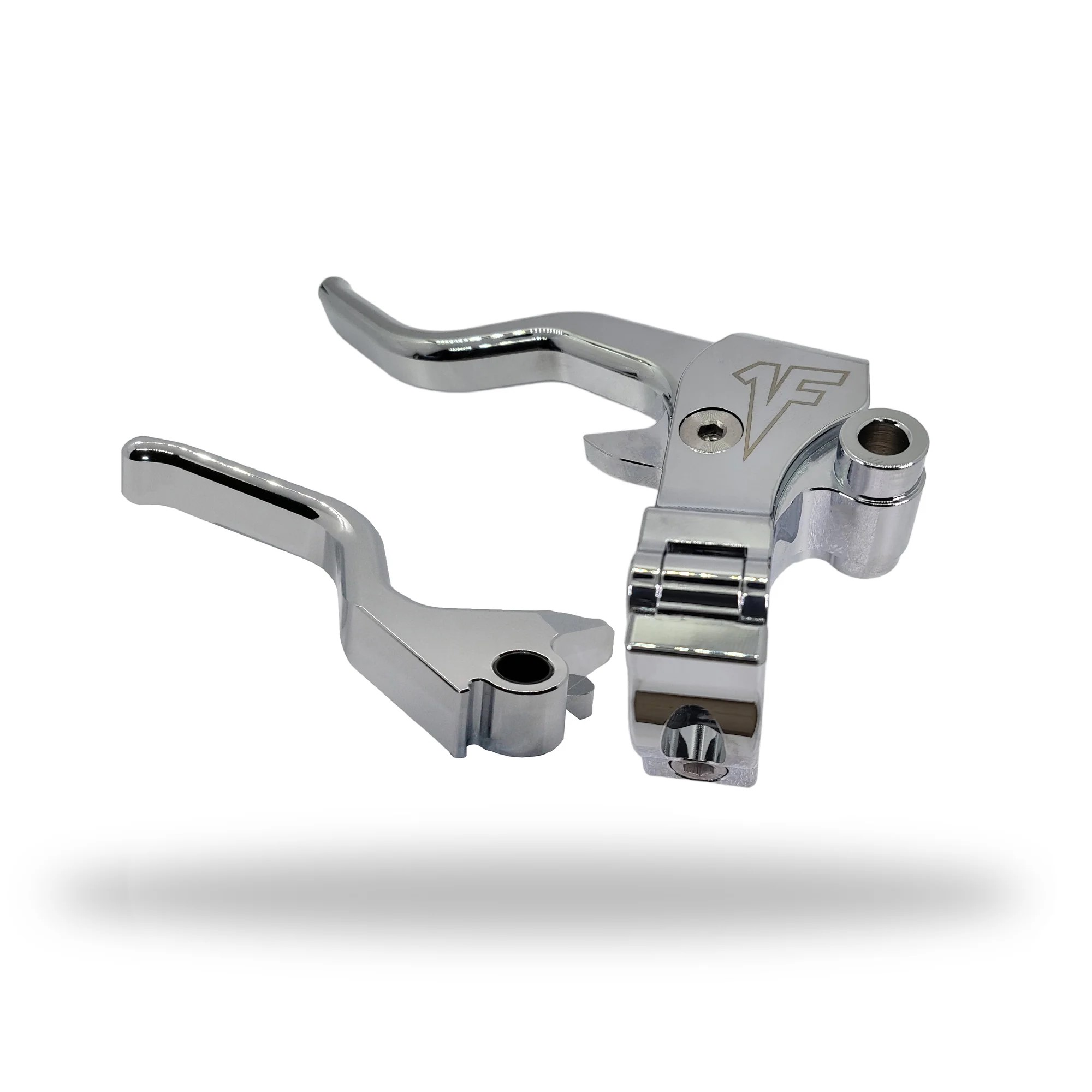 1 FNGR Easier Pull Clutch + Brake Lever Combo | Chrome - Dyna/Softail