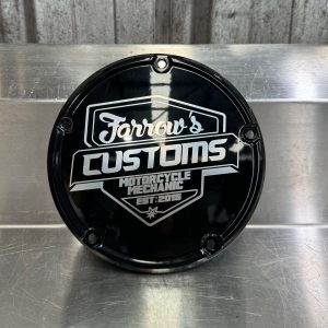 FARROWS CUSTOMS 5-Hole Derby Cover - GLOSS Black. Fits M8 Softail