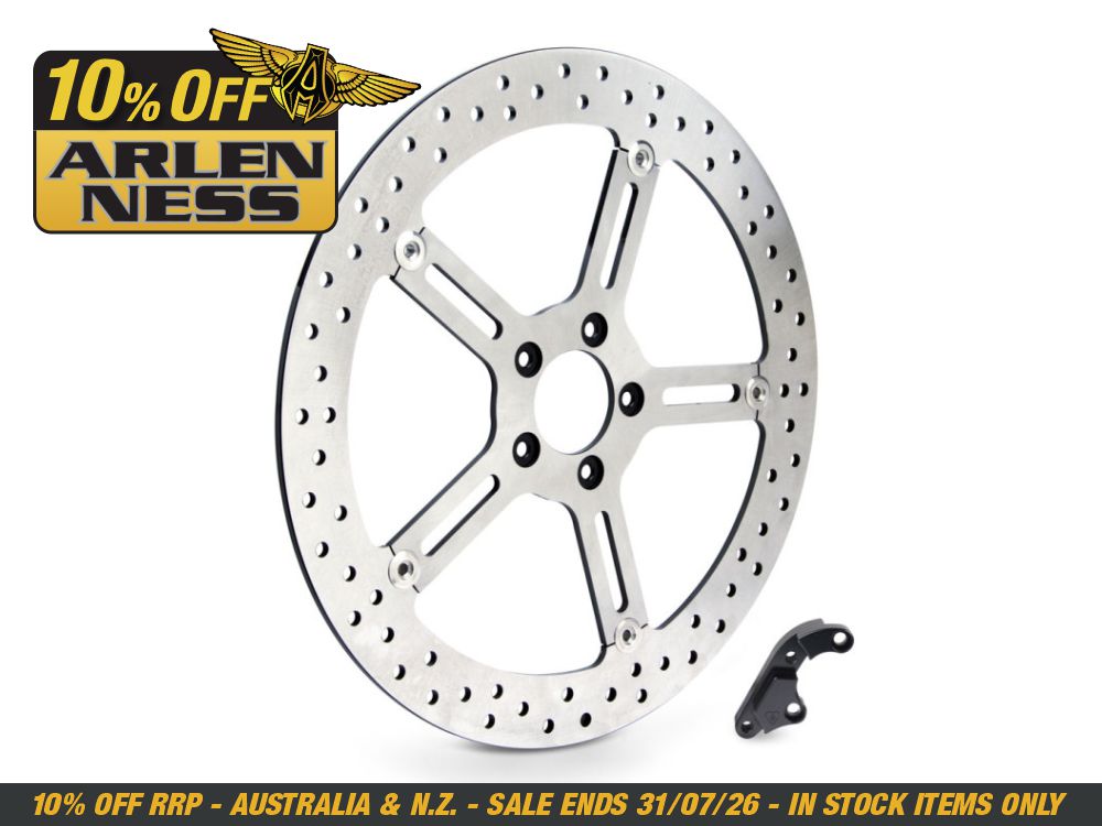 Arlen Ness 15in. Left Hand Front Big Brake Disc Rotor. Fits Softail 2000-2014 & Dyna 2000-2005</P><P>