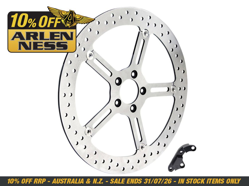 Arlen Ness 15in. Right Hand Front Big Brake Disc Rotor. Fits Softail 2015-2017 & Dyna 2006-2017.
