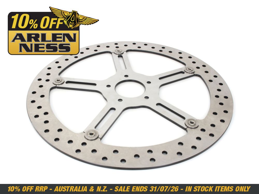 Arlen Ness 15in. Left Hand Front Big Brake Disc Rotor. Fits Softail Street Bob, Breakout & Low Rider 2018up & Standard 2020up.